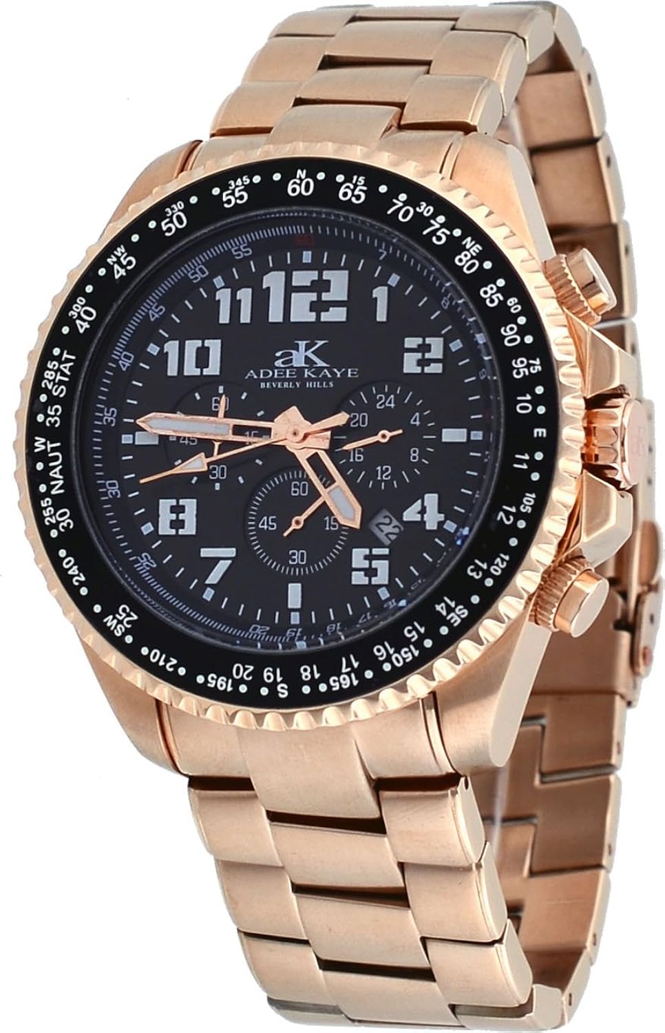 adee kaye 男式 ak9007-mrg 模拟显示日本石英机芯玫瑰金手表